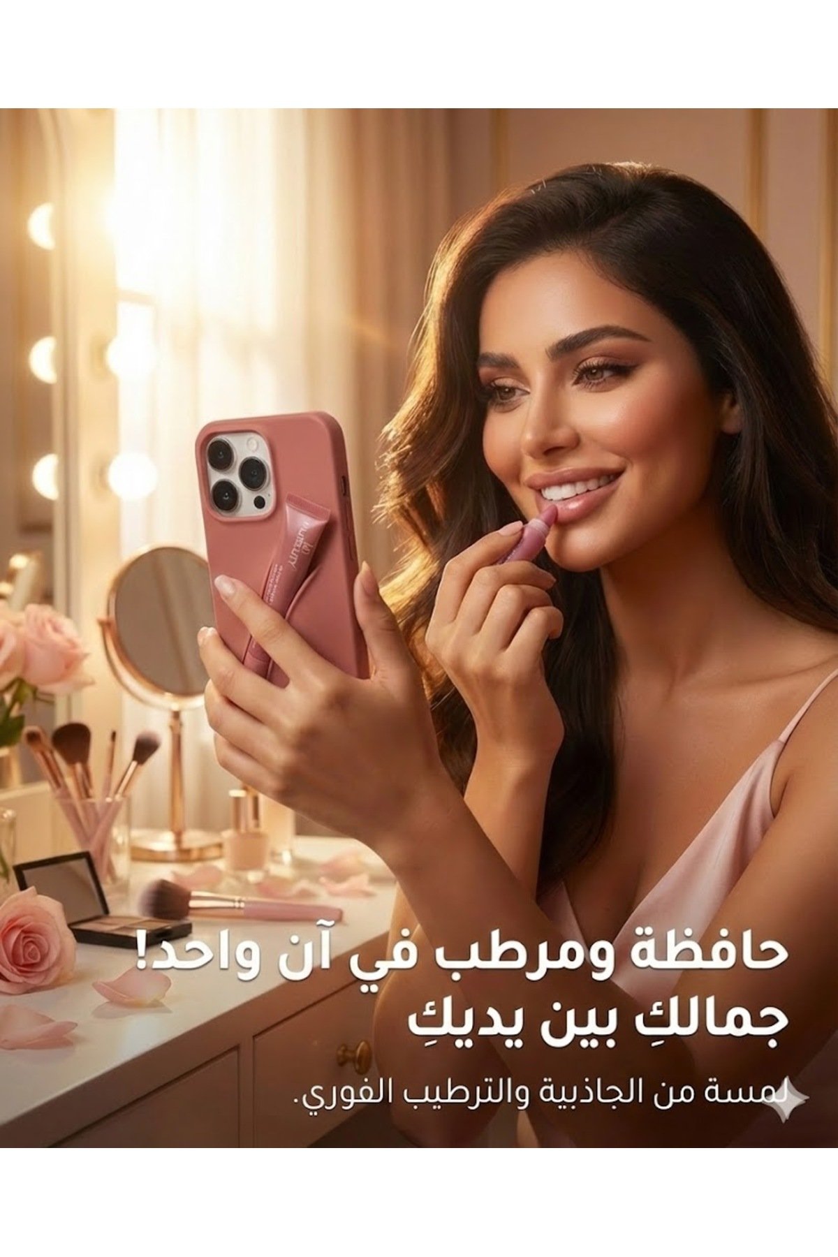 كفر برو ايفون مع حامل روج – حماية مع لمسة من الجمال يناسب ايفون 13و14برو ماكس - صورة 3