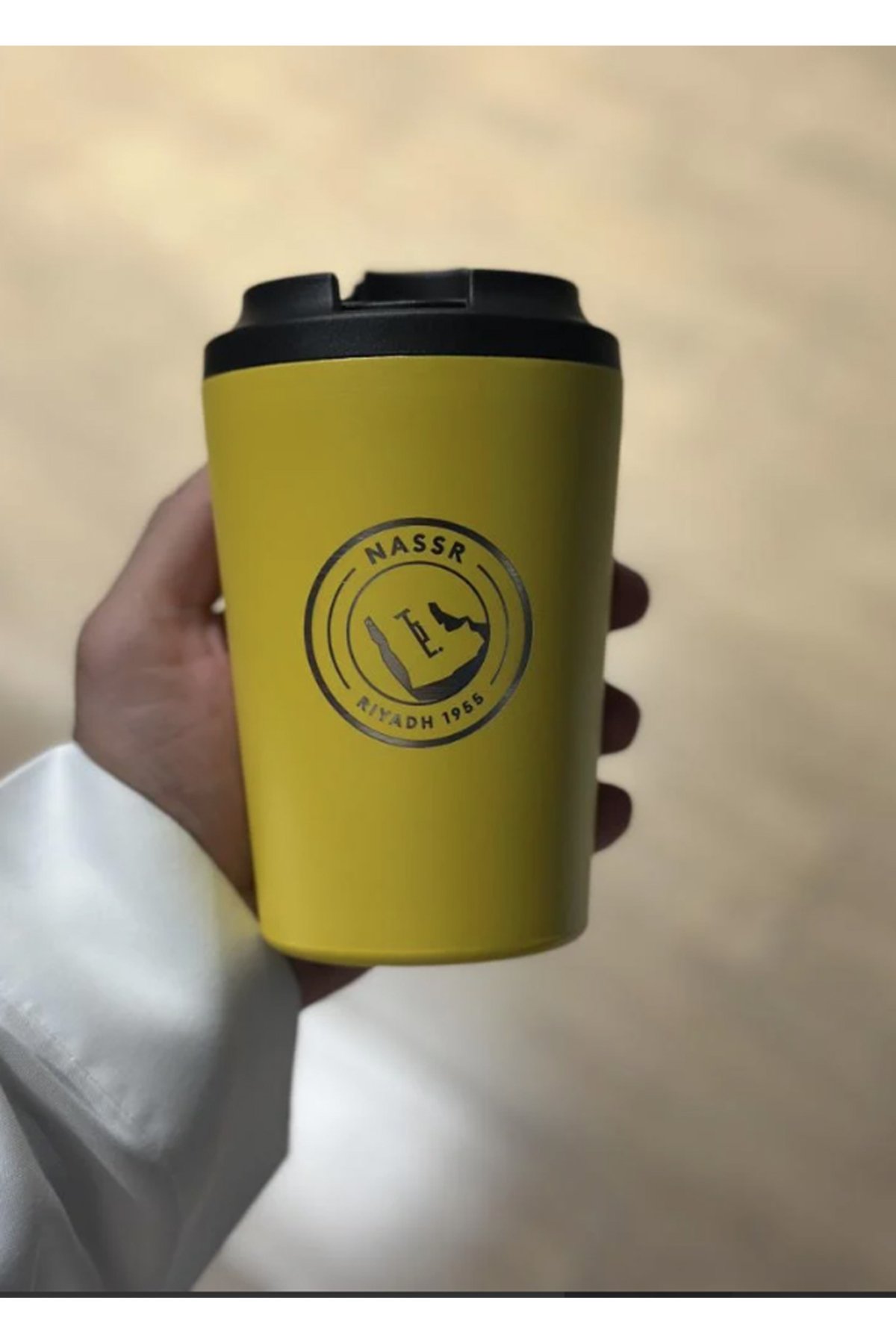 كوب ستينلس ستيل مقاوم للصدأ ,مناسب للمشروبات الساخنة والباردة بشعار النادي النصر السعودي - صورة 1