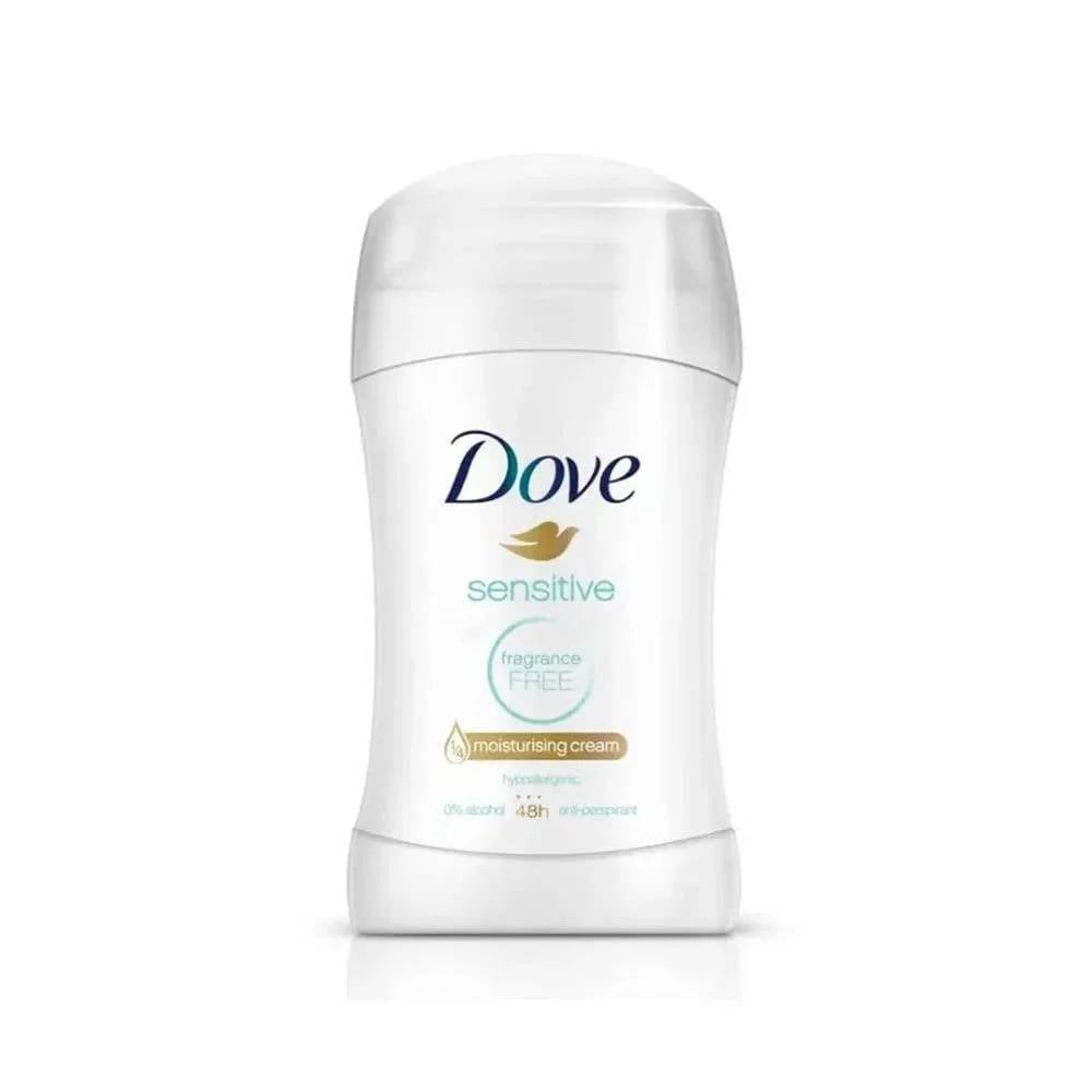 Dove Sensitive Fragrance-Free Antiperspirant Stick – 48-Hour Protection for Sensitive Skin 40g - Image 1