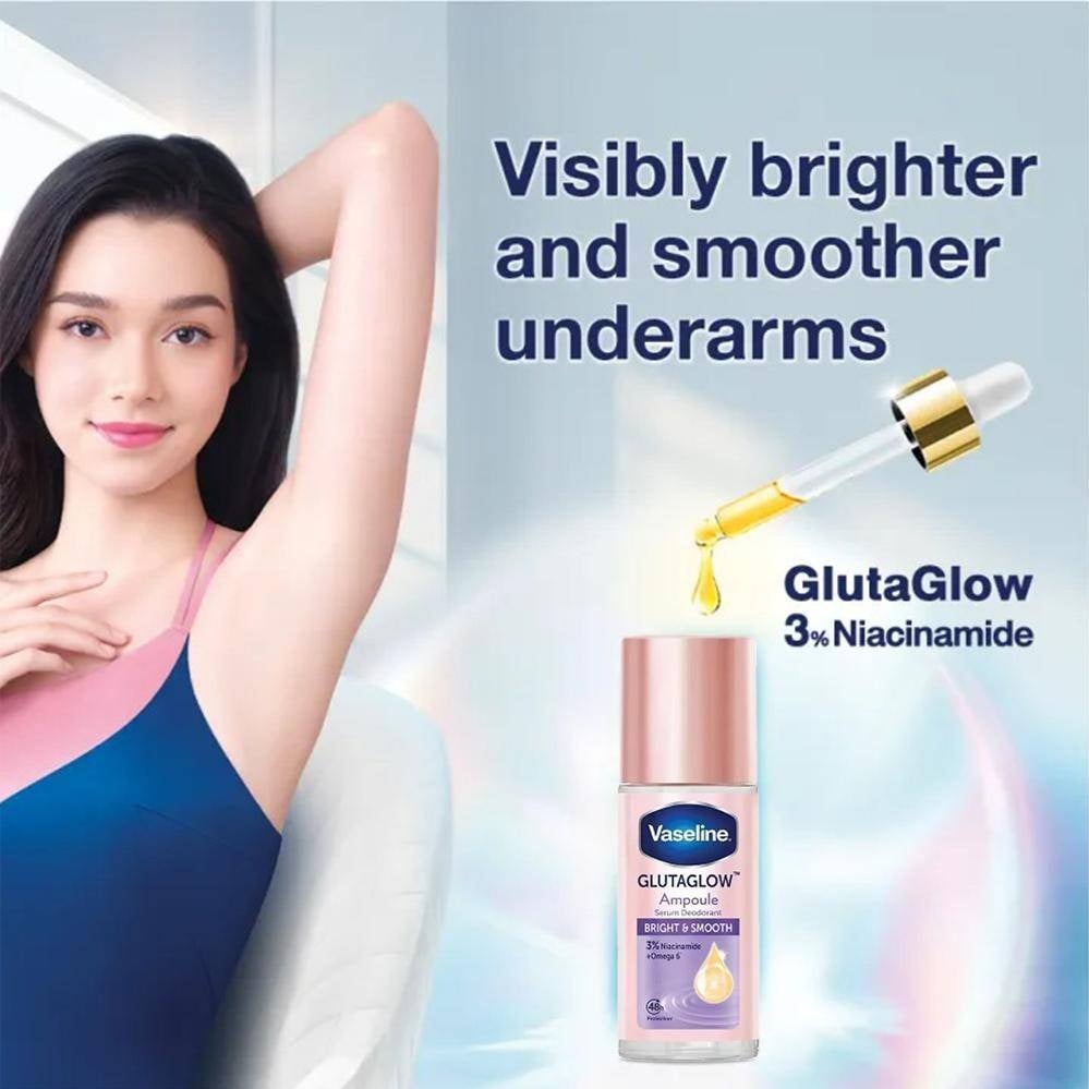 Vaseline GlutaGlow Ampoule Serum Deodorant Bright & Smooth – 3% Niacinamide + Omega 6 - Image 2