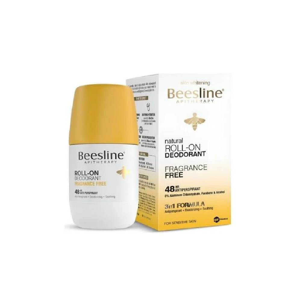 Beesline Natural Roll-On Deodorant Fragrance Free – 48H Protection for Sensitive Skin 50ml - Image 1