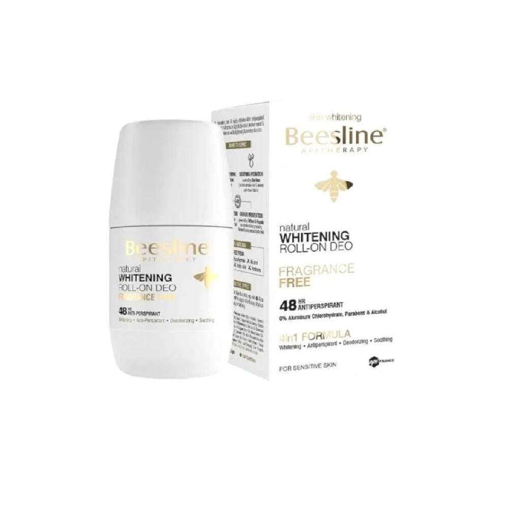 Beesline Natural Whitening Roll-On Deodorant Fragrance Free – 48H Protection for Sensitive Skin 50ml - Image 1