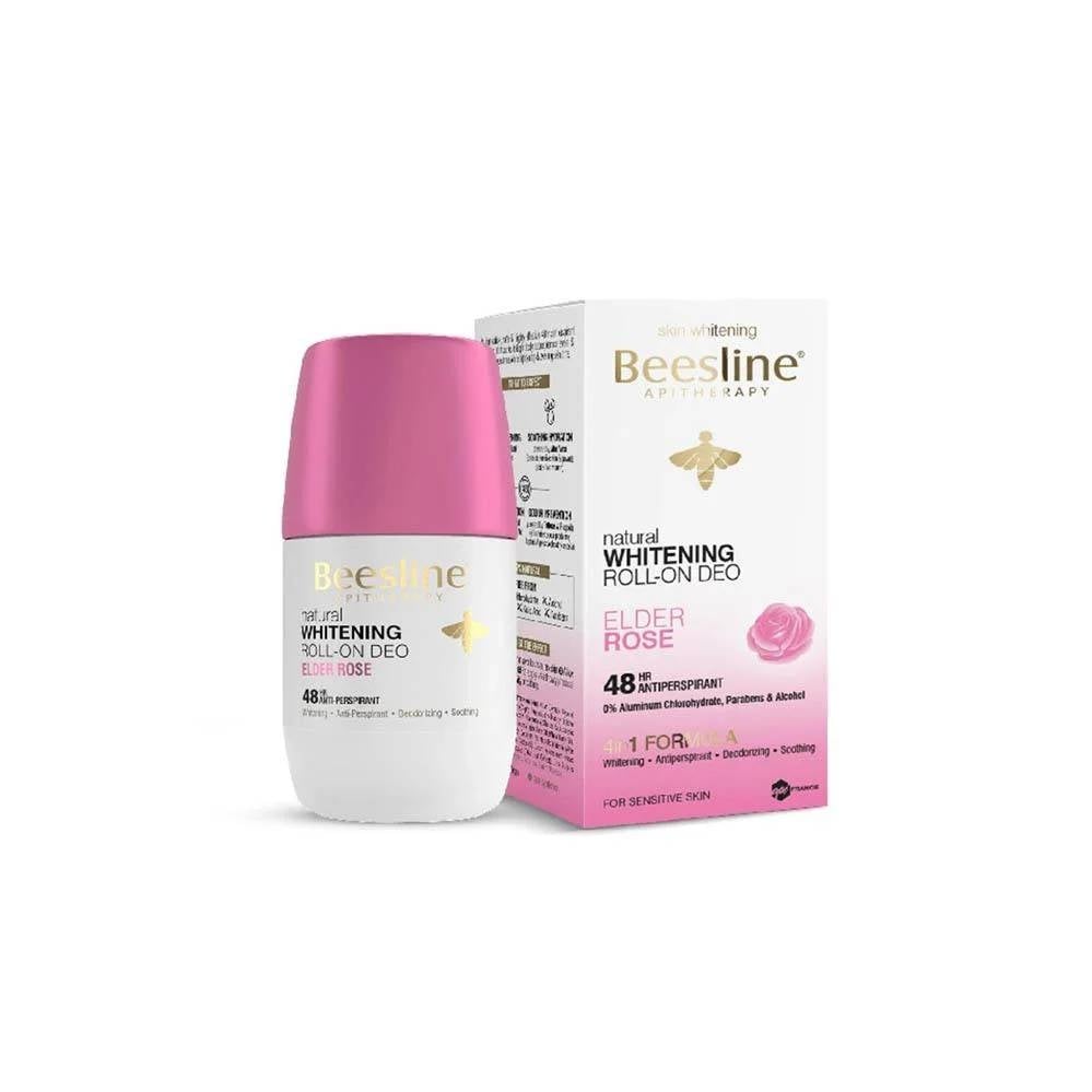 Beesline Natural Whitening Roll-On Deo Elder Rose – 48H Protection 50ml - Image 1