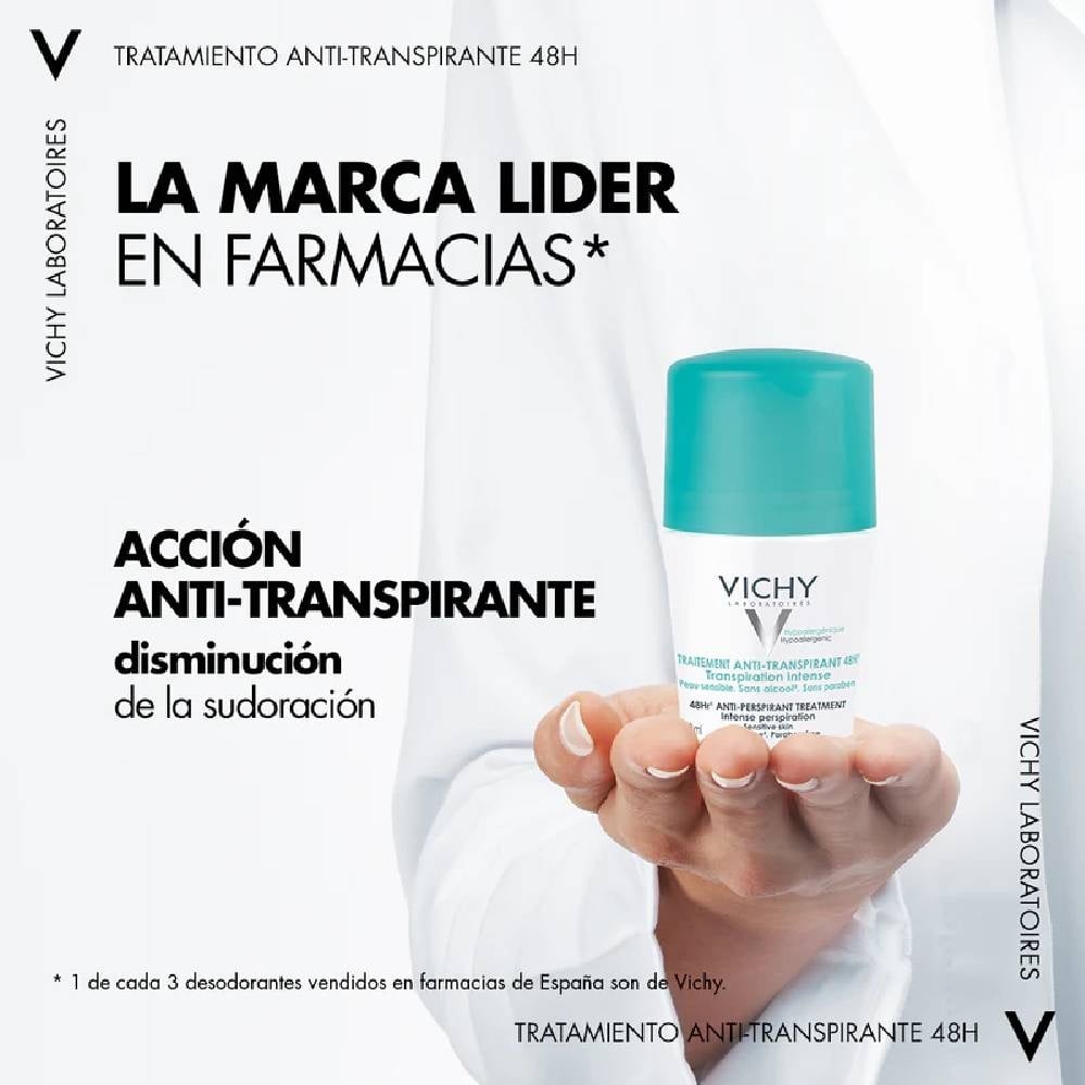 Vichy Intensive Anti-Perspirant 48H Roll-On for Sensitive Skin 50ml - Image 2