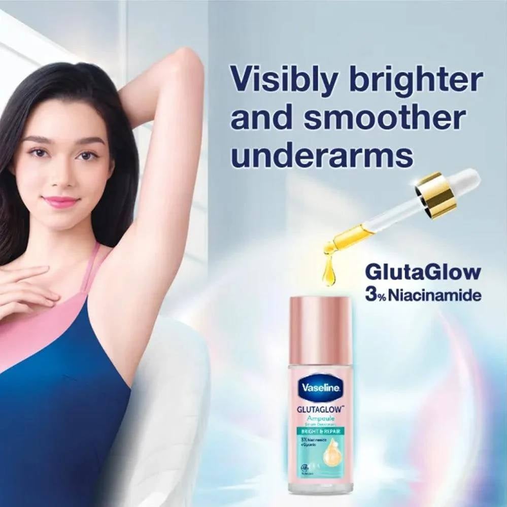 Vaseline GlutaGlow Ampoule Serum Deodorant Bright & Repair – 3% Niacinamide + Glycerin - Image 2