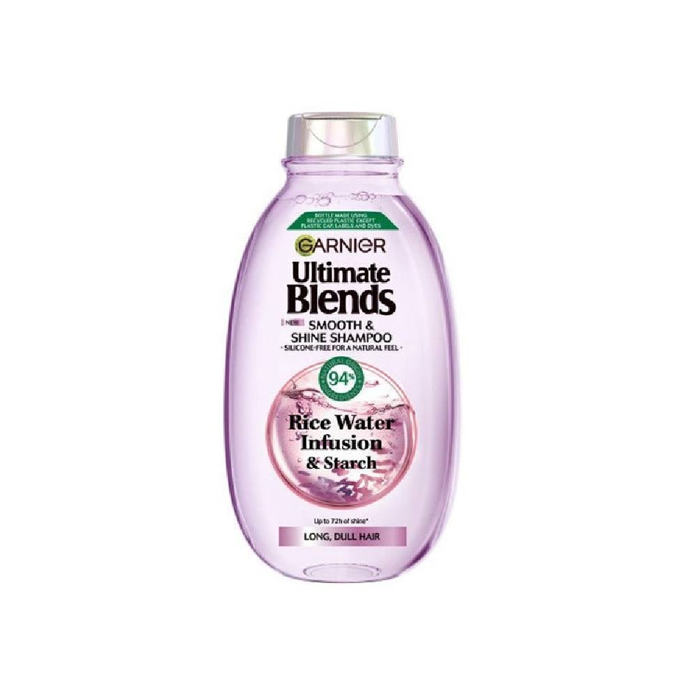 Garnier Ultimate Blends Rice Water Infusion & Starch Shampoo – Smooth & Shine for Long, Dull Hair 600ML - Image 1