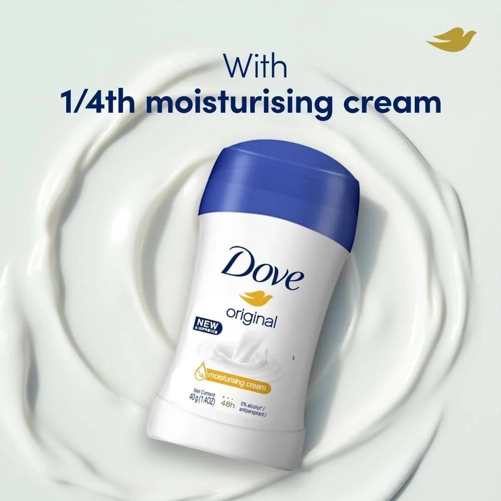 Dove Original Antiperspirant Stick – 48-Hour Protection & Superior Underarm Care 40g - Image 2