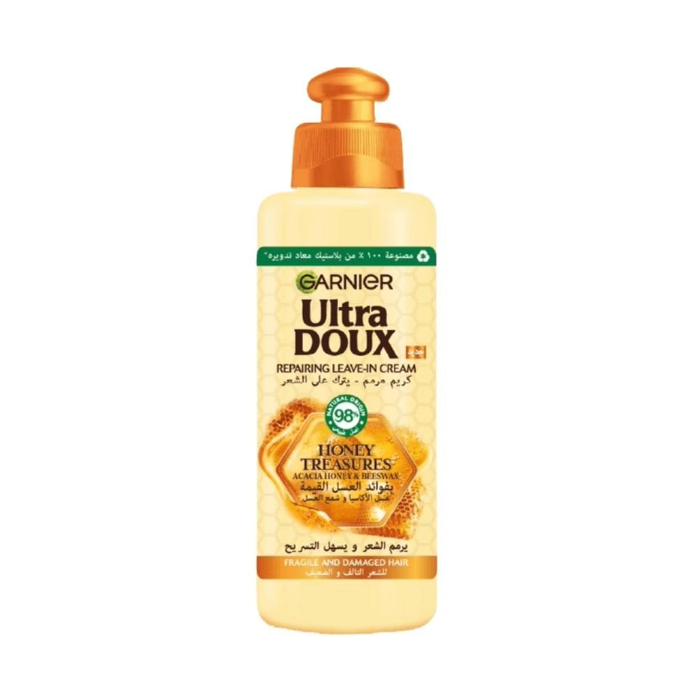 Garnier Ultra Doux Honey Treasures Repairing Leave-In Cream – Acacia Honey & Beeswax for Fragile and Damaged Hair 200ML - Image 1