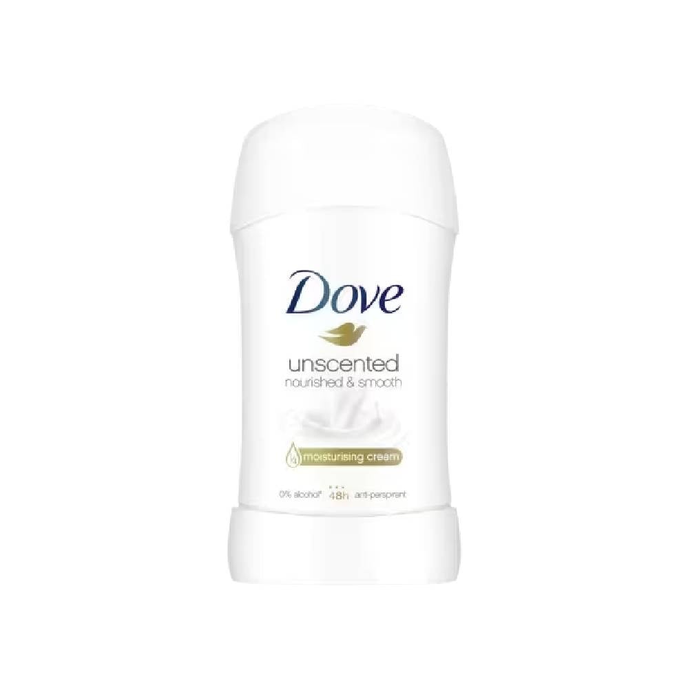 Dove Unscented Antiperspirant Stick – 48-Hour Protection & Gentle Care for Sensitive Skin 40g - Image 1
