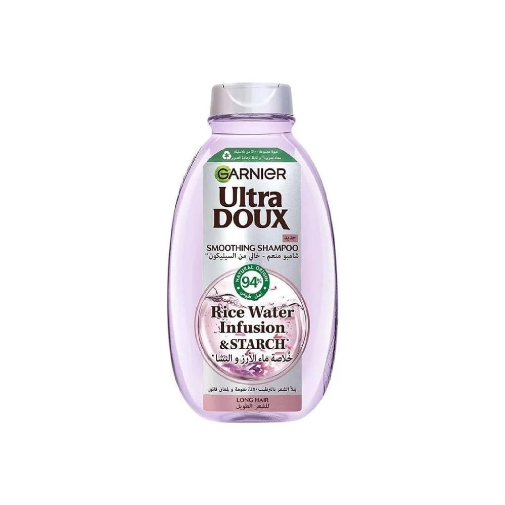 Garnier Ultimate Blends Rice Water Infusion & Starch Shampoo – Smooth & Shine for Long, Dull Hair 400ML - Image 1
