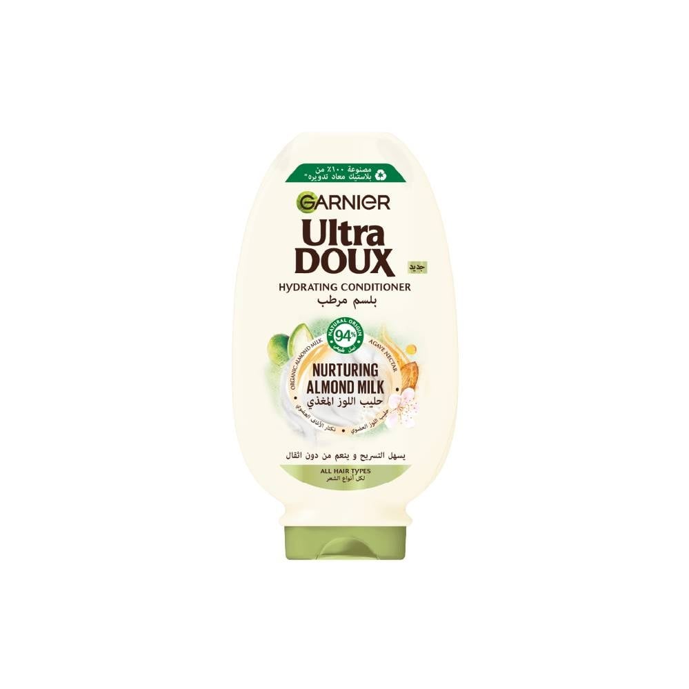 Garnier Ultra Doux Nurturing Almond Milk Conditioner – Hydration & Softness for All Hair Types 600ML - Image 1