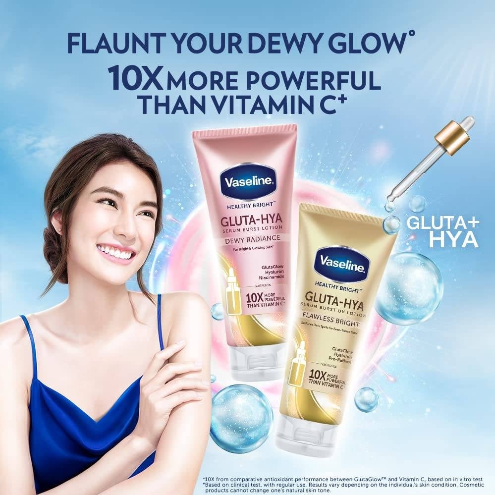 فازلين هيلثي برايت جلوتا-هيا سيروم لوشن Dewy Radiance – لإشراقة وترطيب البشرة 330مل - صورة 3