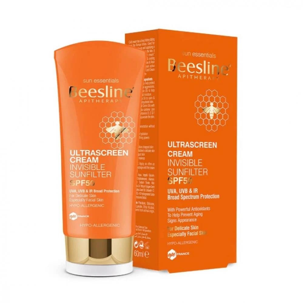 Beesline Ultrascreen Cream Invisible Sunfilter SPF 50+ High Protection Sunscreen for Sensitive Skin 60ml - Image 1