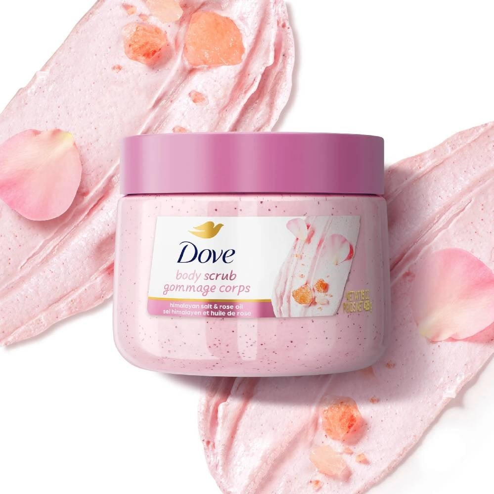 Dove Body Scrub with Himalayan Salt & Rose Oil – Luxurious Exfoliation for Radiant Skin 425g - Image 2