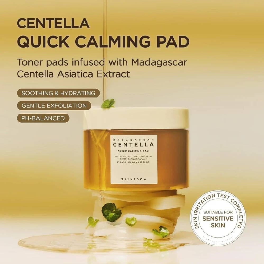 SKIN1004 Madagascar Centella Quick Calming Pad Set – Soothing Toner Pad Set for Daily Skin Care - Image 3