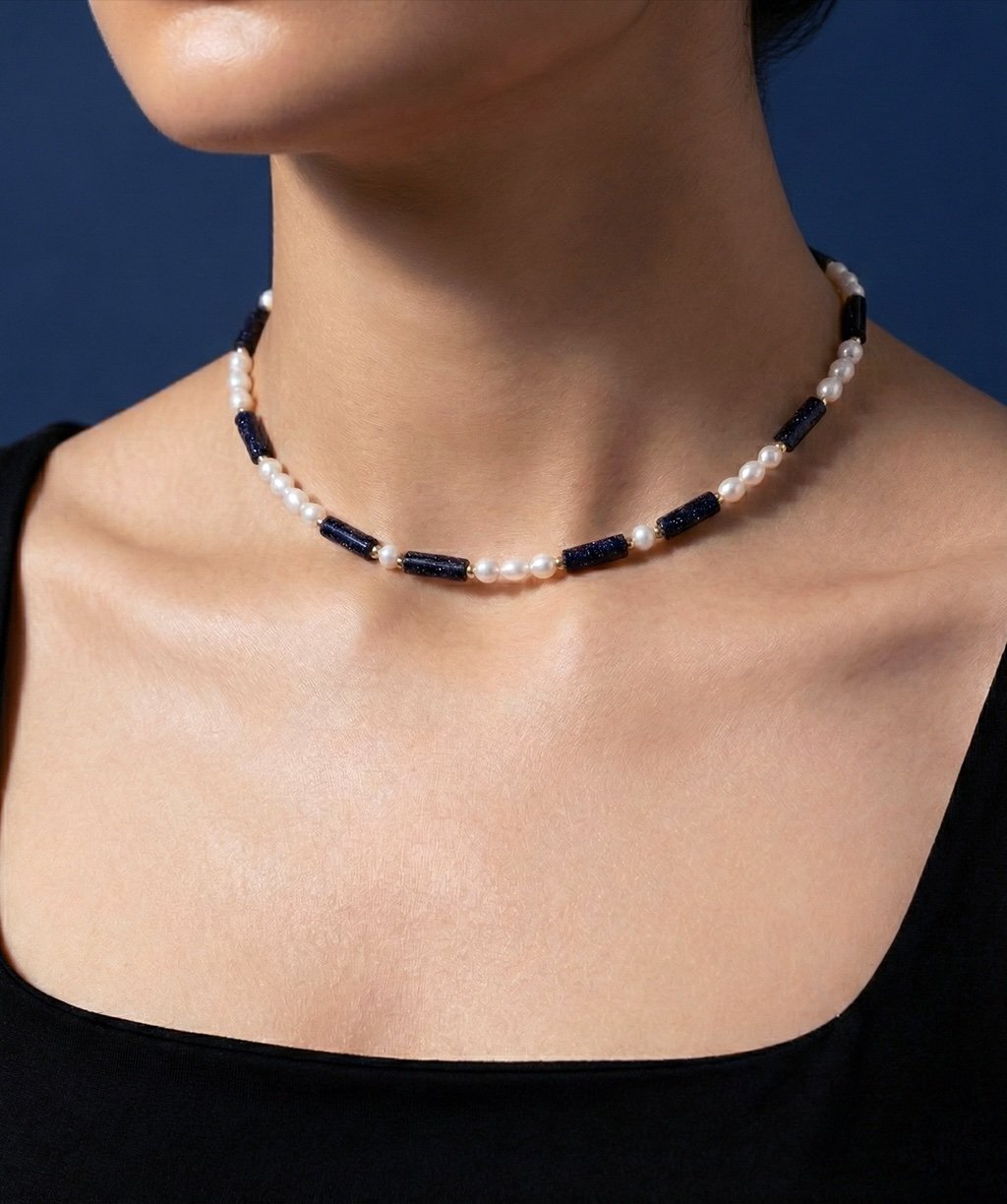 Lapis Lazuli & Natural Pearls Charm - Image 4