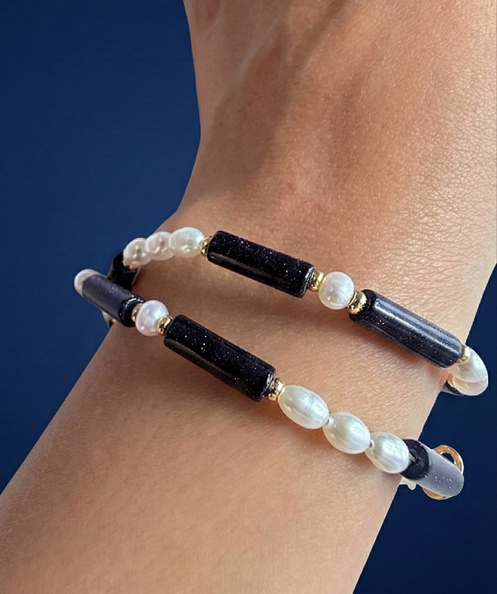 Lapis Lazuli & Natural Pearls Charm - Image 2