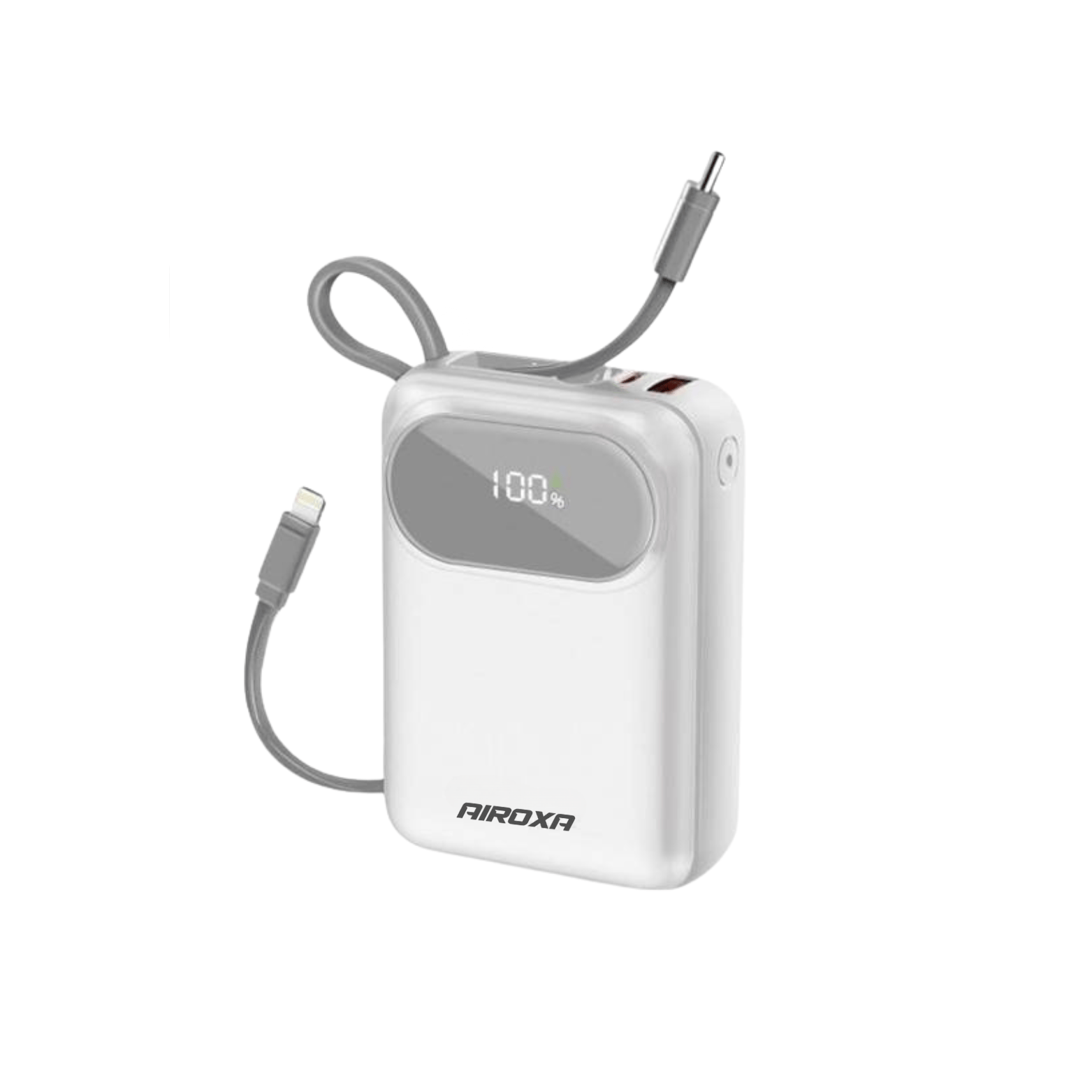 ايروكسا بطارية 20000 ميلي أمبير بقوة 35 واط PD مع كيبل آيفون و كيبل USB-C وشاشة رقمية - صورة 1