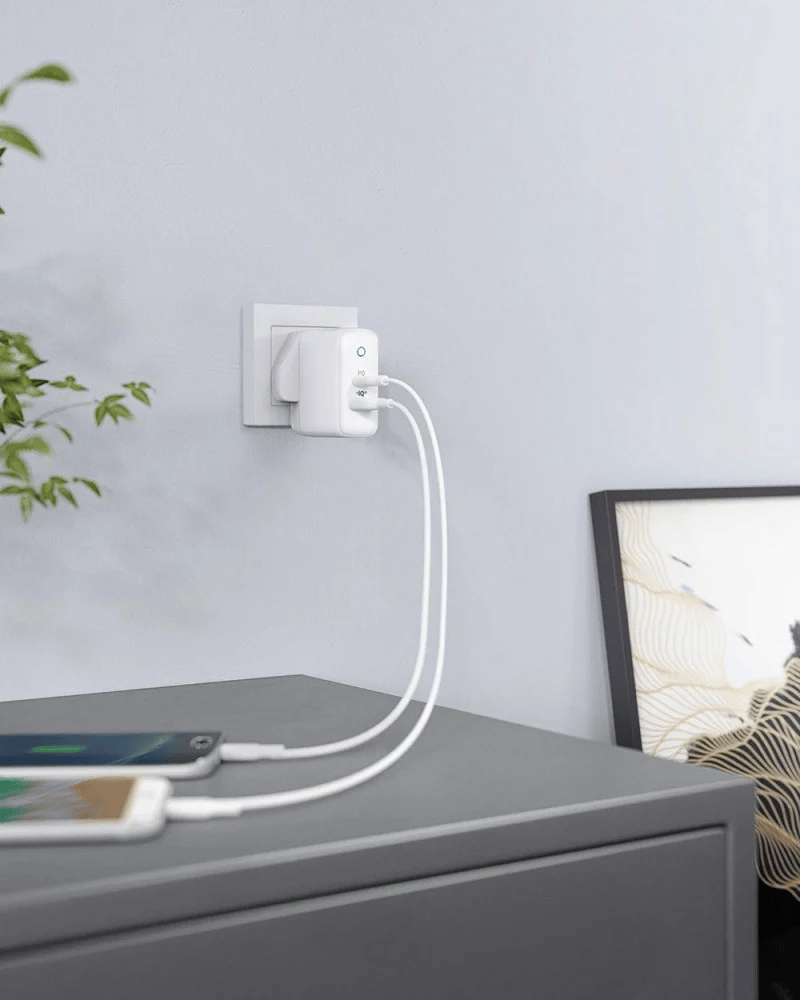 شاحن جداري باور بورت بقوة 35 واط بمنفذ تايب سي ومنفذ USB - انكر - صورة 2