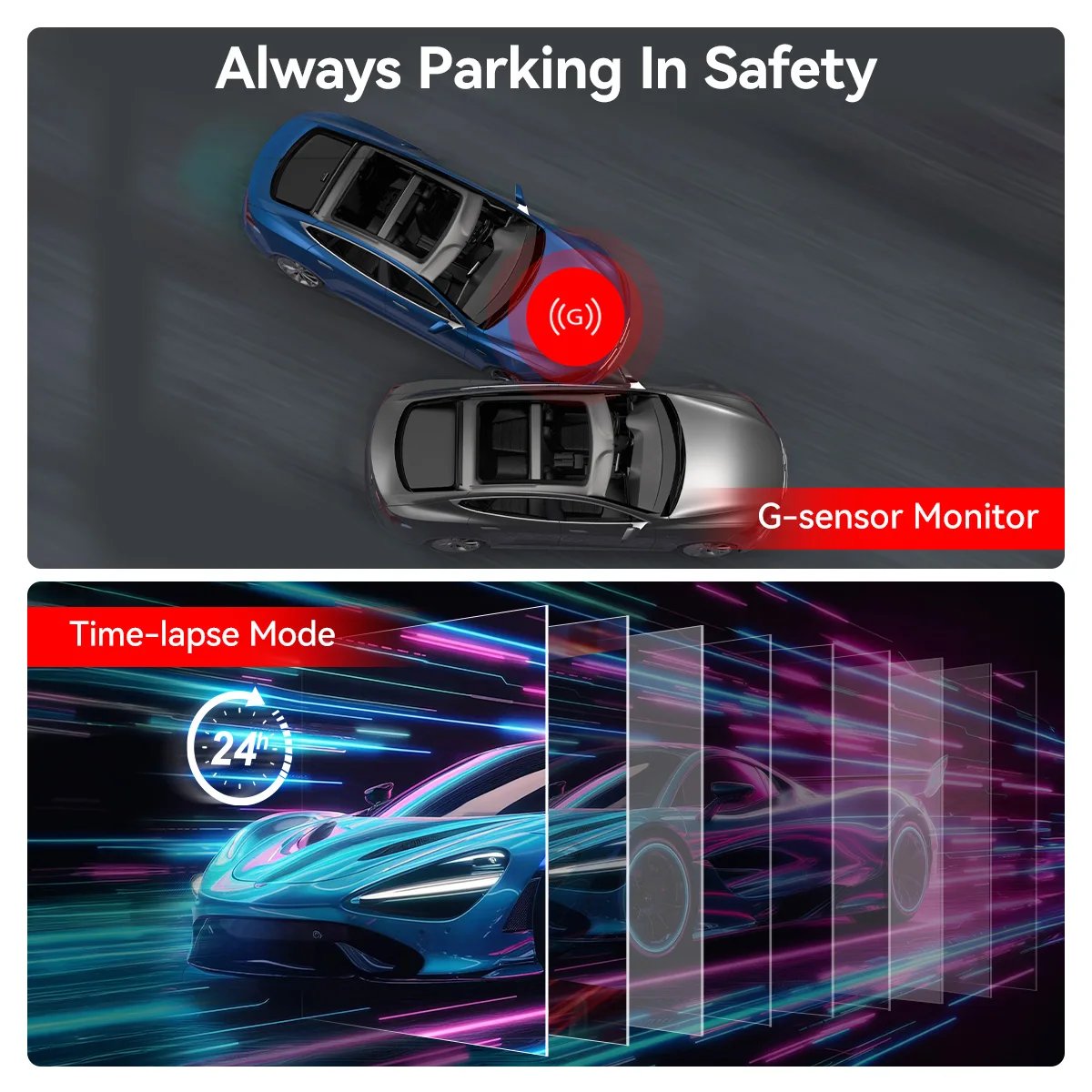 REDTIGER F9 Dash Cam 4K Front and Rear WiFi GPS Car Camera for Parking Mode Car Dvr for Night Vision Car Recorder By App Control - Image 2
