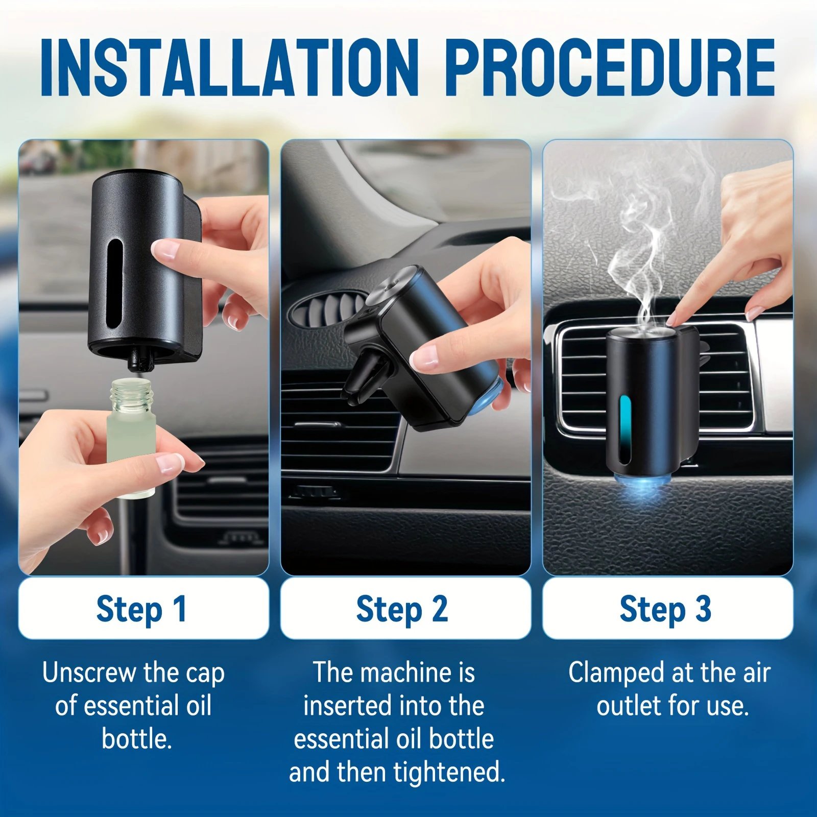 Car Air Freshener Electric Auto Aroma Diffuser Car Air Vent Essential Oil Mist Humidifier Fragrance Diffuser Aromatherapy - Image 3