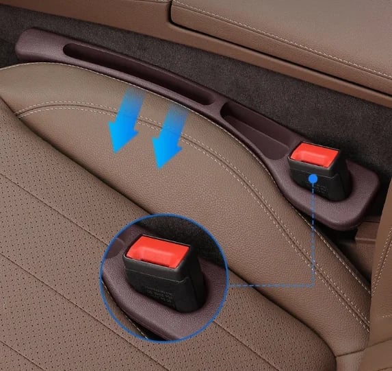 2Pcs Car Seat Gap Filler Organizer PU Universal Car Seat Gap Anti-leak Stopper Strip Slot Seat Gap Storage Organizer Accessories - Image 2