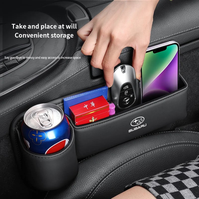 Car Sewn Seat Gap Crevice Slot Leather Storage Box For Subaru Brz Ascent Forester Impreza Legacy Outback WRX XV Auto Accessories - Image 6