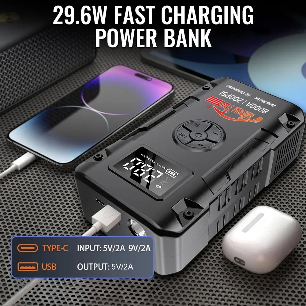 Wireless Peak Car Jump Starter, Portable Emergency Booster & Car Power Supply, All-in-One Backup Power for Vehicle SUV Truck - Image 6
