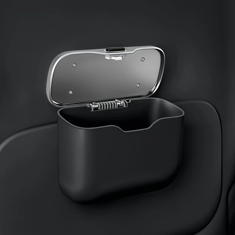 Multifunctional Car Trash Can with Lid Button, Hanging Storage Bin for Wet and Dry Use, Auto Interior Accessories, Organizer Box - Image 4