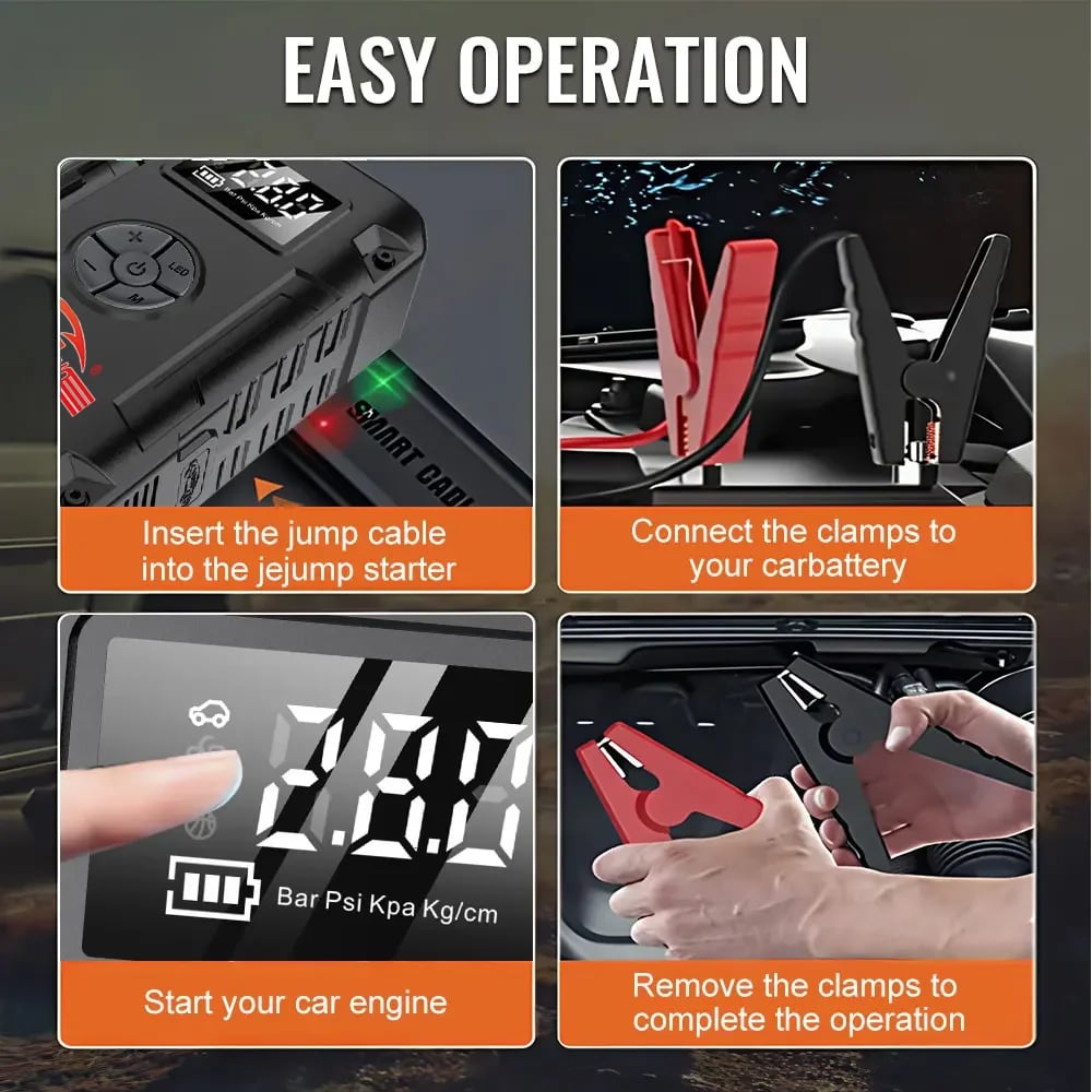 Wireless Peak Car Jump Starter, Portable Emergency Booster & Car Power Supply, All-in-One Backup Power for Vehicle SUV Truck - Image 5