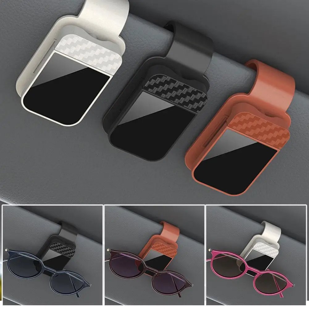 Car Sunglasses Clip Sun Visor Glasses Holder Card Ticket Holder Stable Storage Clips Eyeglasses Hanger Car Interior Accessories - Image 1