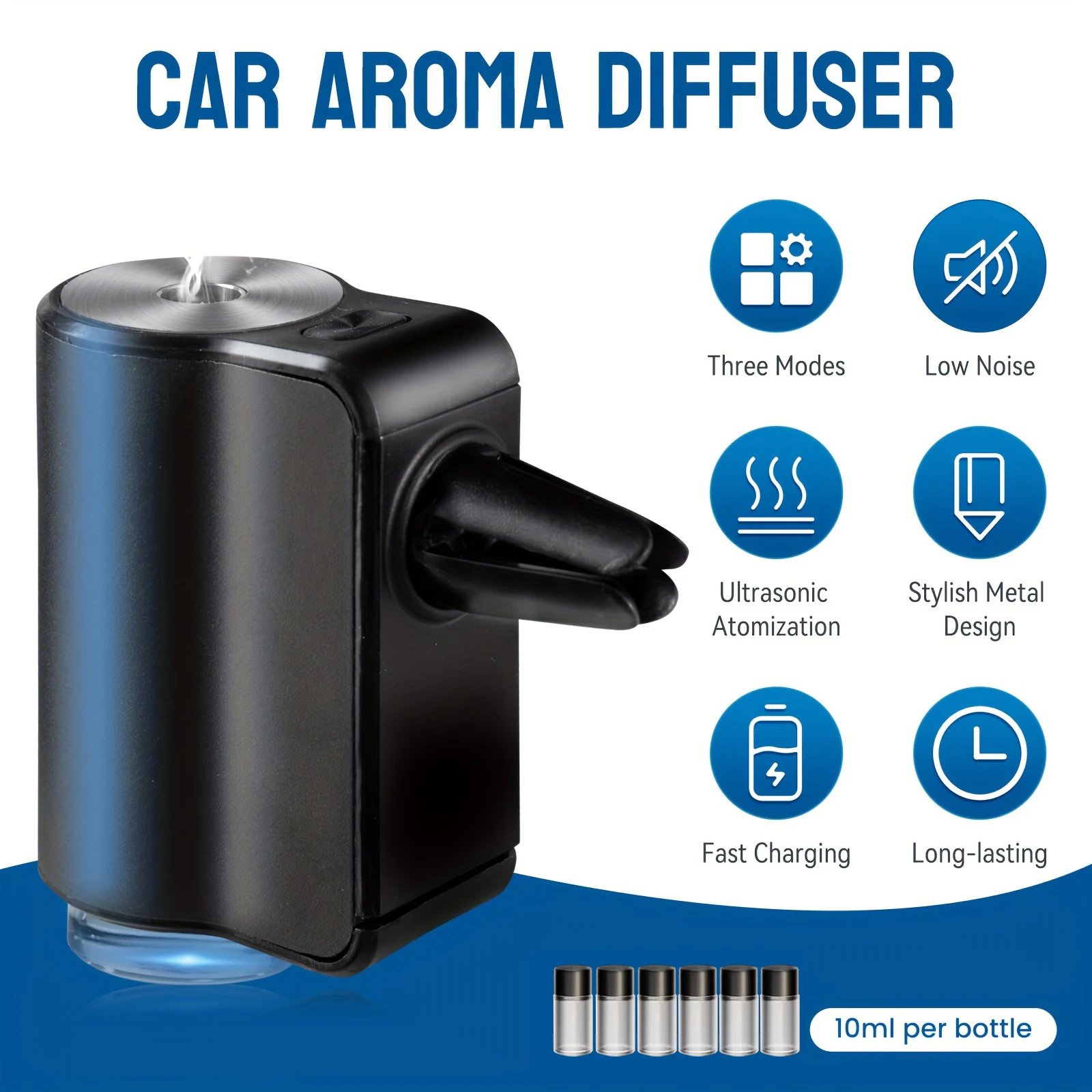 Car Air Freshener Electric Auto Aroma Diffuser Car Air Vent Essential Oil Mist Humidifier Fragrance Diffuser Aromatherapy - Image 2