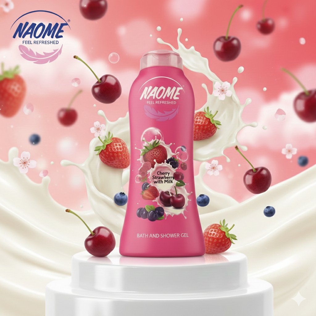 Naome Shower Gel Cherry & Strawberry with Milk –  - Image 1