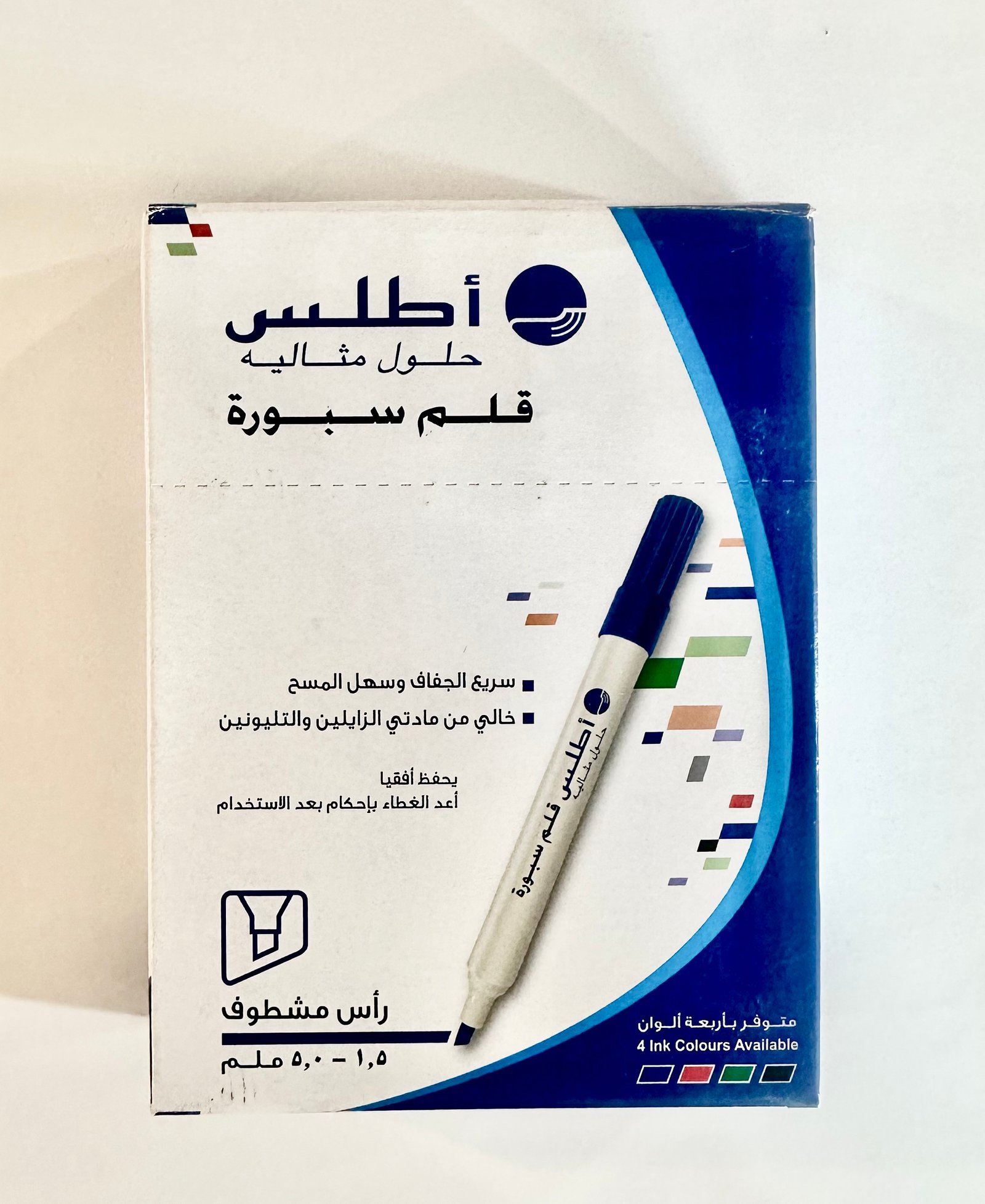 قلم سبورة مشطوف ازرق اطلس AS-MW20-A-BE - صورة 1
