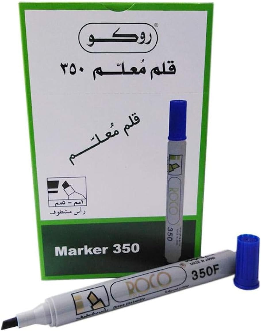 باكت 12 قلم ماركر ازرق 350 روكو RQ-29022 - صورة 1