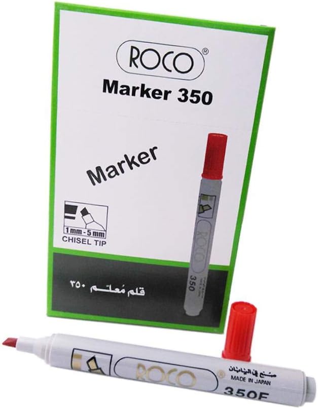 12 قلم ماركر احمر 350 روكو RQ-29025 - صورة 1