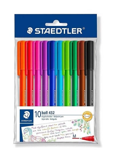طقم اقلام جاف استدلر 10 لون ST-432/35MPB10 - صورة 1