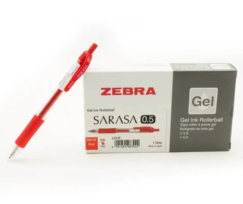 12 قلم ساراسا احمر 0.5 JJ3-R - صورة 2