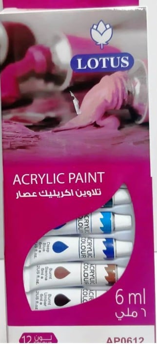 الوان اكريليك عصار 12 لون 6 ملم لوتس AP0612 - صورة 1