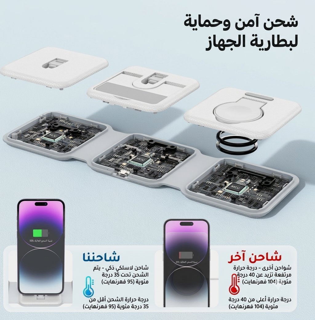 محطة الشحن 3 في 1: قوة تُطوى في جيبك - صورة 3