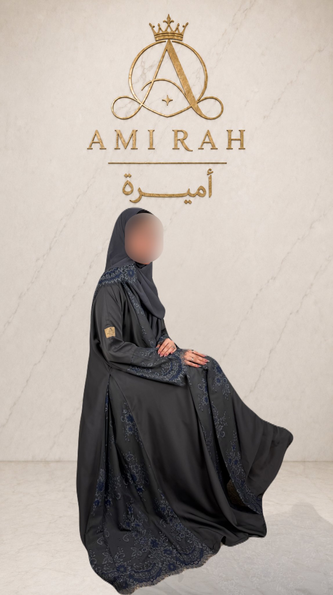 عباية كريب حرير مع دانتيل - صورة 2