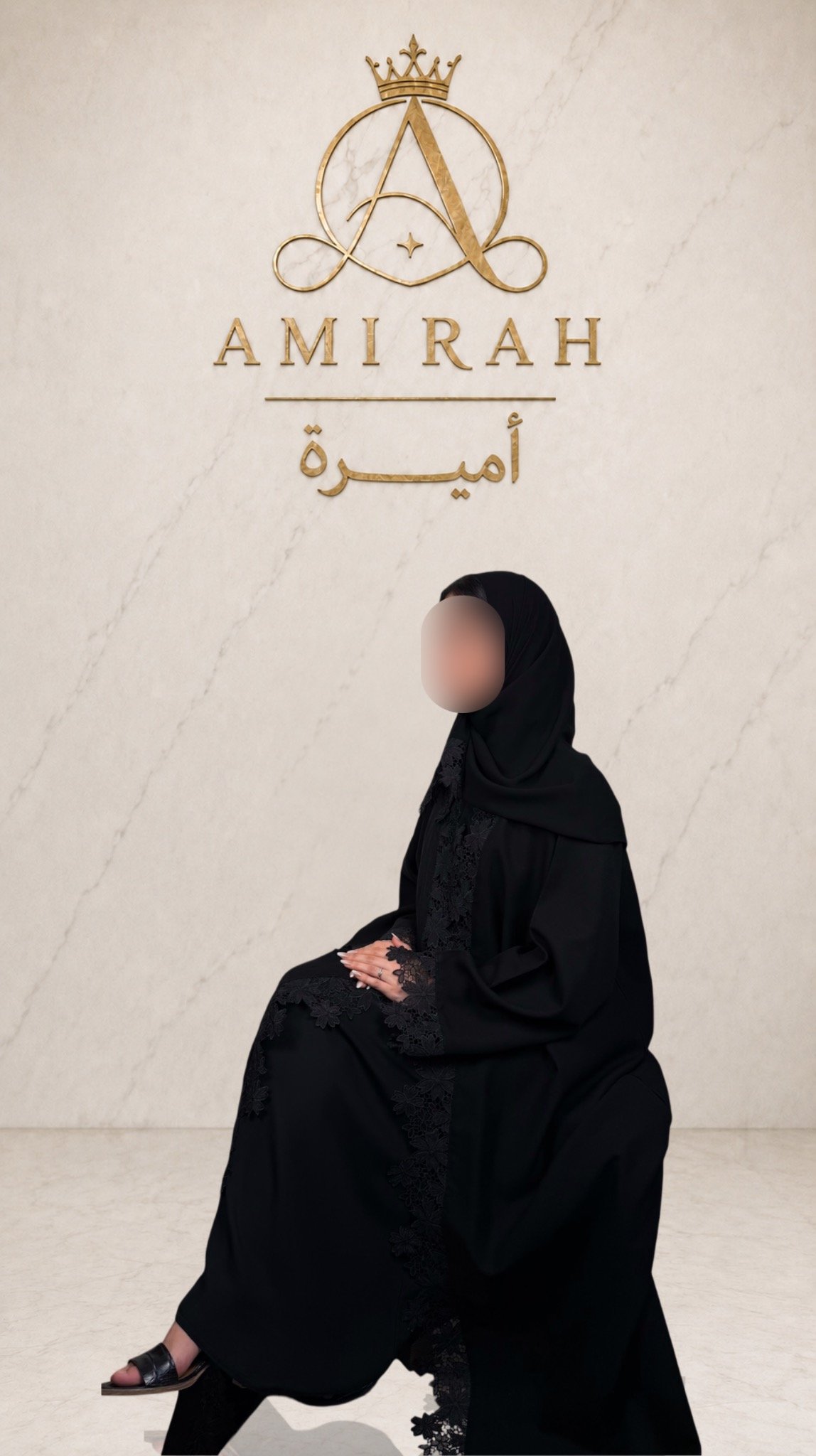 عباية قماش كتان مع كلفة دانتيل نص كلوش - صورة 3
