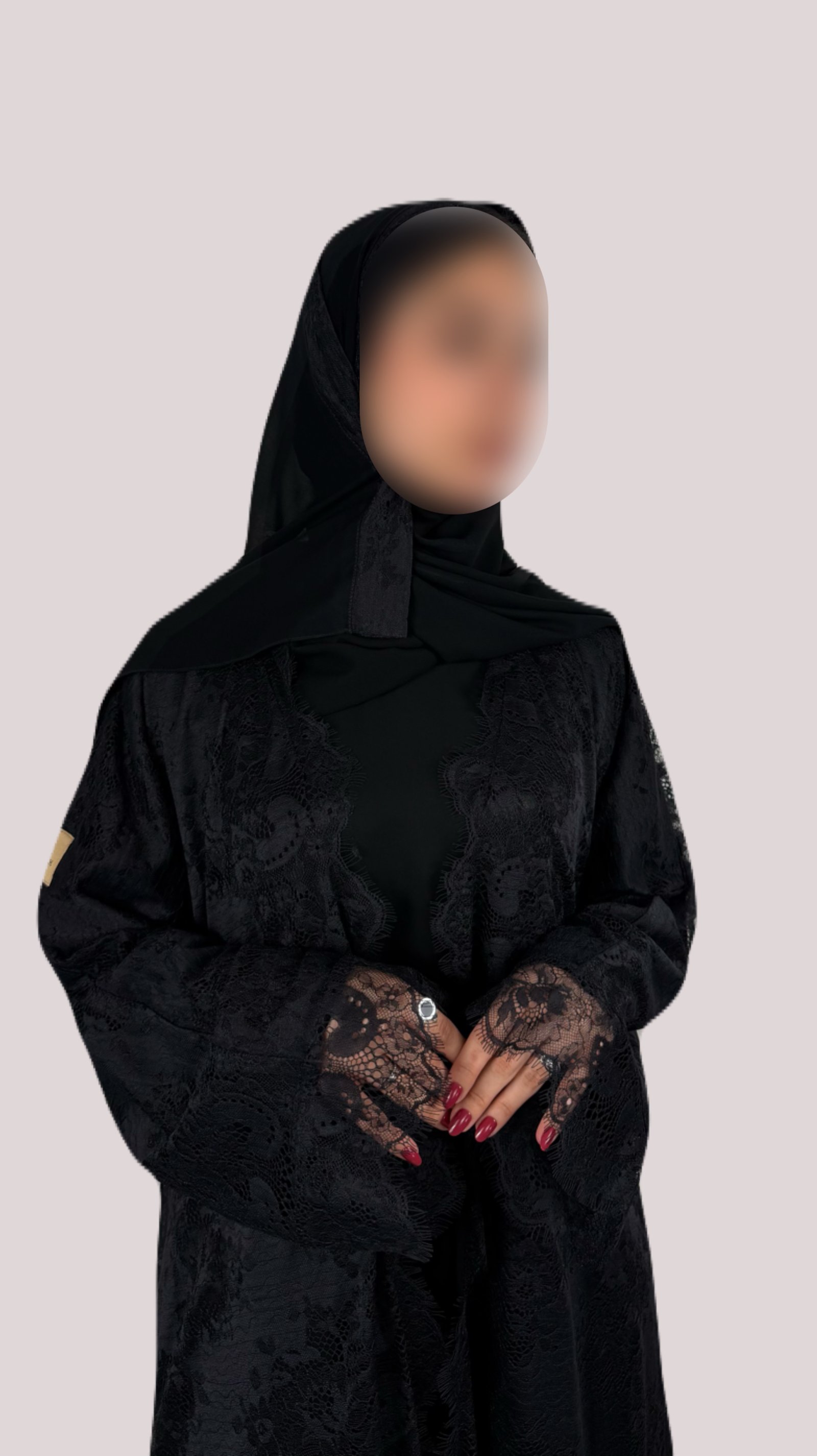 عباية دانتيل كاندي - تصميم نص كلوش ببطانة شيفون - صورة 2