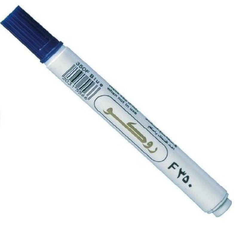 قلم روكو Marker F350 -قلم ماركر ثابت ،سماكه من 1-4مم،رأس مشطوف ،أزرق - صورة 1