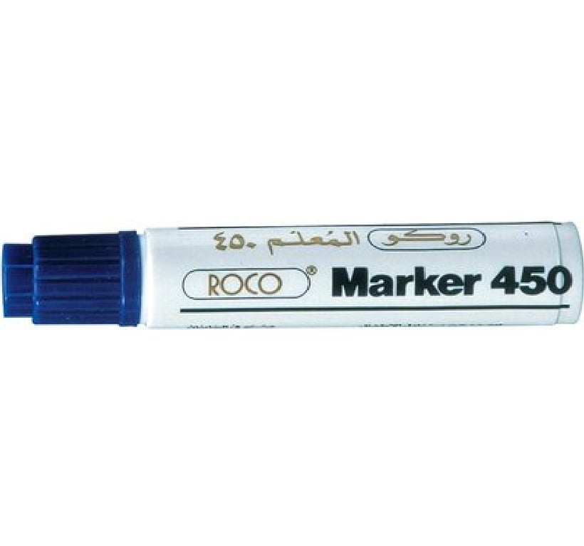 قلم روكو Marker 450 جامبو -قلم ماركر ثابت ،سماكه من 4-8مم ،رأس مشطوف ،أزرق - صورة 1