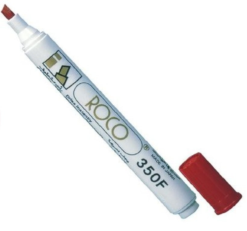 قلم روكو Marker F350 -قلم ماركر ثابت ،سماكه من 1-4مم،رأس مشطوف ،أحمر - صورة 1