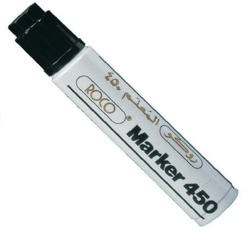 قلم روكو Marker 450 جامبو ،قلم ماركر ثابت ،سماكه من 4-8مم،رأس مشطوف ،أسود - صورة 1