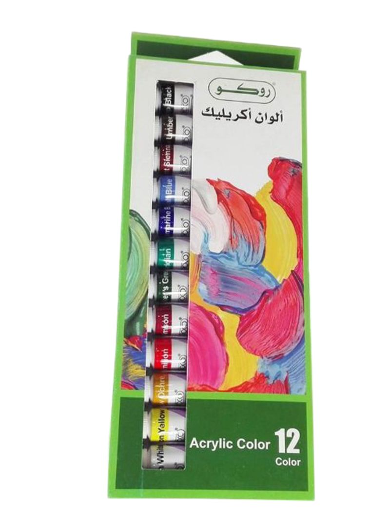 ألوان أكريليك روكو 12 ألوان - صورة 1