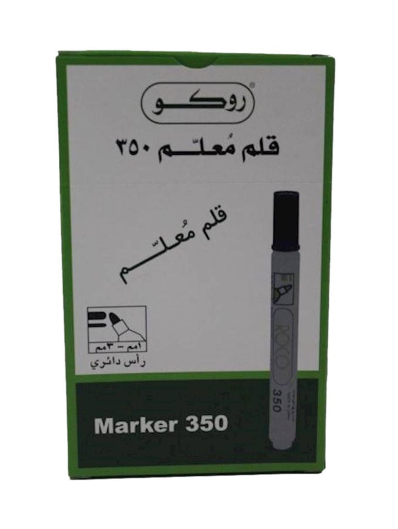 قلم روكو Marker 350  باكت12 حبه -رأس دائري ، أسود - صورة 1