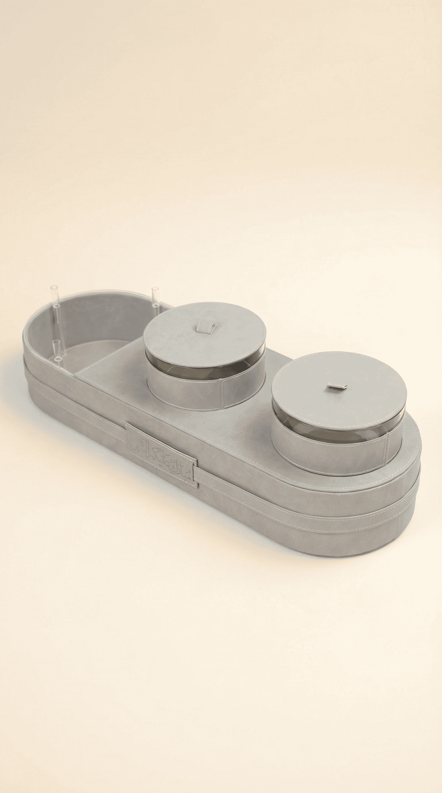 Elegant 2 jar set tray - gray - Image 1